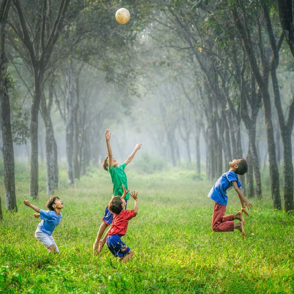 picture of children playing outside.