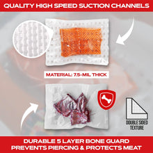 Load image into Gallery viewer, 100 Count 11x16 Vacuum Sealer Bags - Textured on Both Sides, 7.5 Mil Thickness