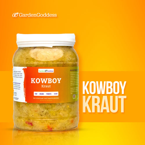 Organic Raw Fermented Sauerkraut with Live Probiotics - 100% Vegan, 64 oz