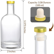 Load image into Gallery viewer, 3.38 OZ Premium Glass Cork Top Bottle for Gifting Vanilla Extract with Label 100 ml