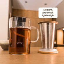 Load image into Gallery viewer, Ukiyo Wood - Glass &amp; Stainless Steel Tea Infuser