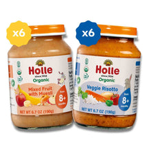 Load image into Gallery viewer, Sweet &amp; Savory Jars Bundle: Mixed Fruit w/ Muesli Jars, Veggie Risotto Jars