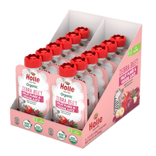 Load image into Gallery viewer, Holle Baby Food Pouches - Organic Fruit &amp; Veggie Puree - Zebra Beet