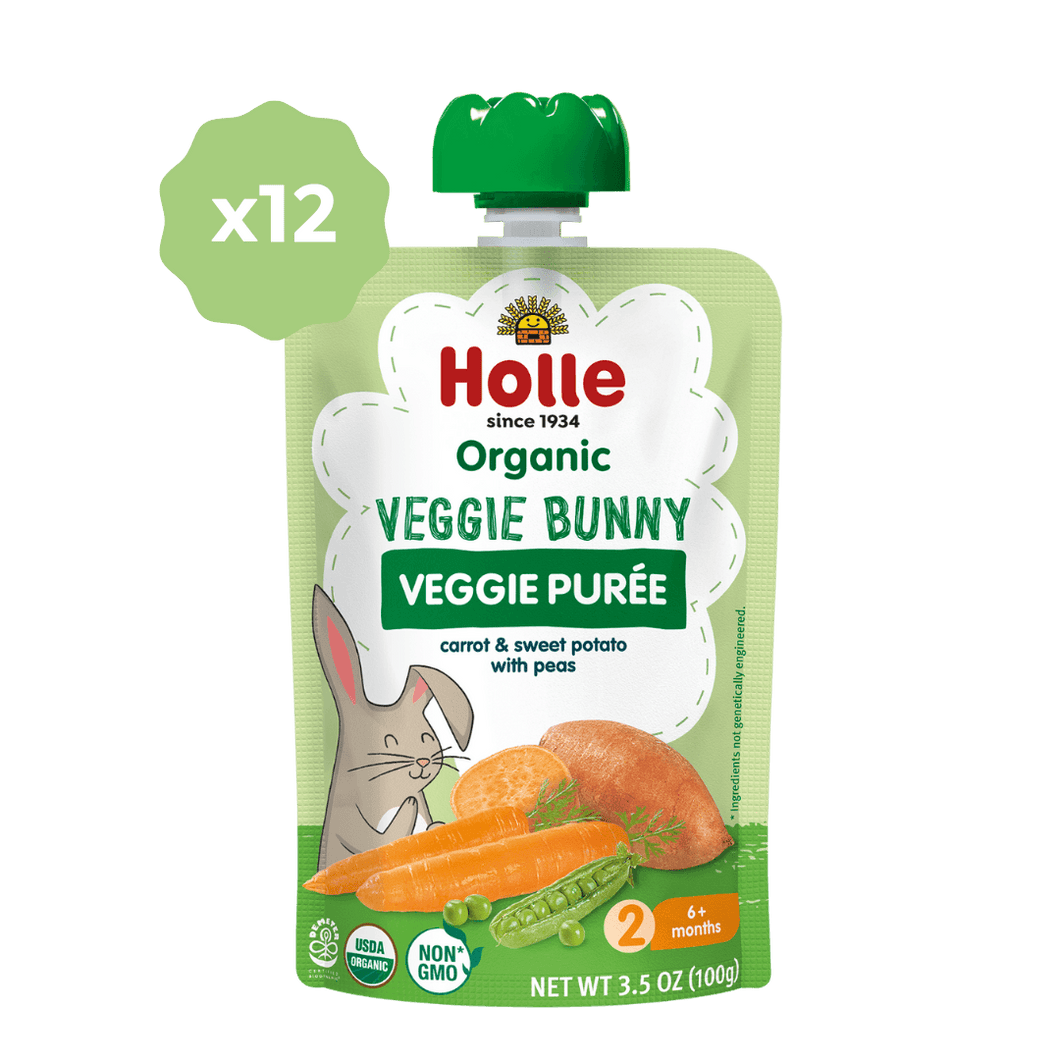 Holle Baby Food Pouches - Organic Veggie Puree - Veggie Bunny
