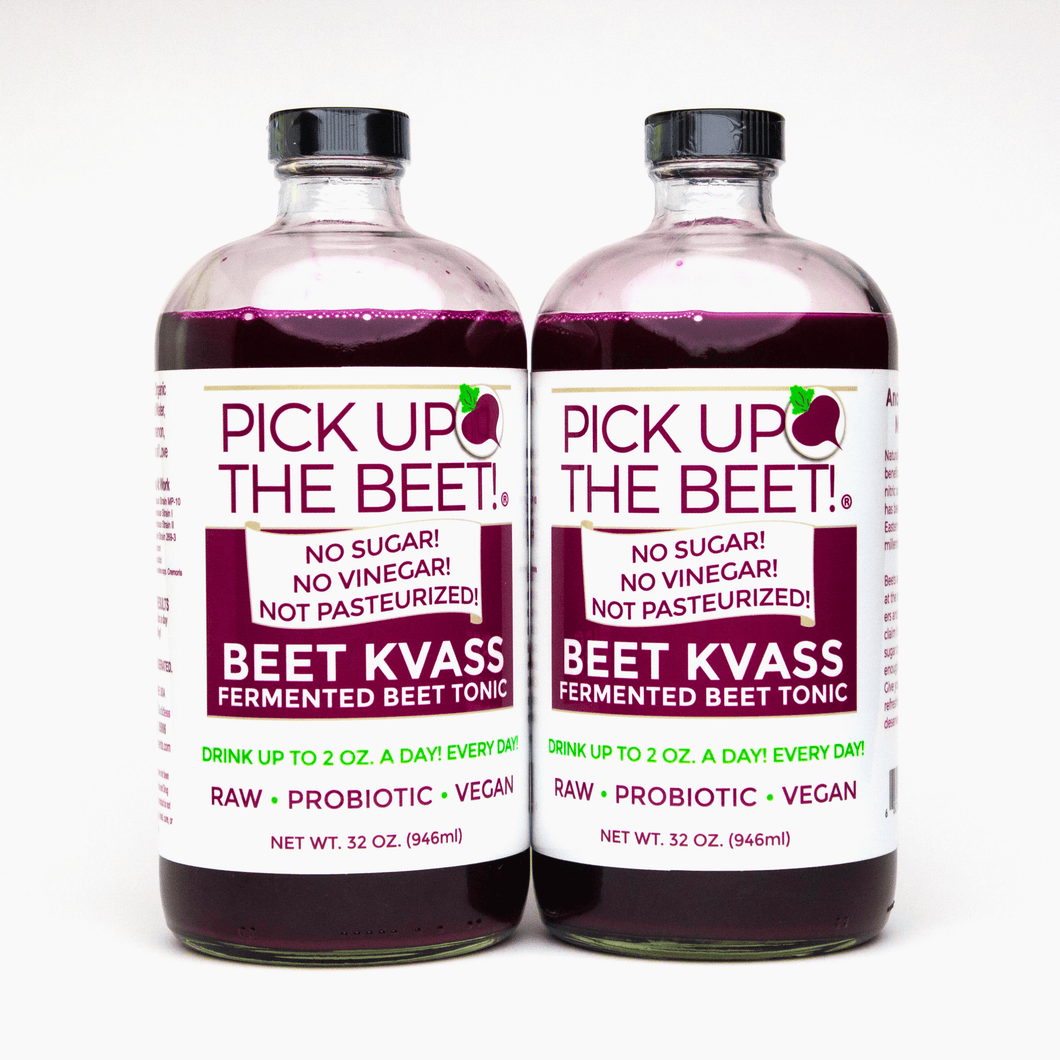 2-Pack Organic Probiotic Raw Beet Juice Kvass 32oz