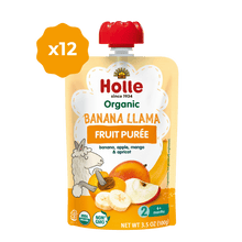 Load image into Gallery viewer, Holle Baby Food Pouches - Organic Fruit Puree - Banana Llama
