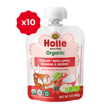 Load image into Gallery viewer, Holle Organic Yogurt Pouches - Apple, Banana &amp; Berries