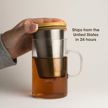 Load image into Gallery viewer, Ukiyo Wood - Glass &amp; Stainless Steel Tea Infuser