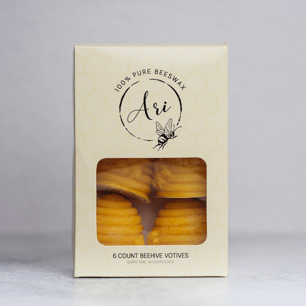 6- Beeswax Candle Hive Votives