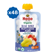 Load image into Gallery viewer, Holle Baby Food Pouches - Organic Fruit &amp; Grain Puree - Blue Bird
