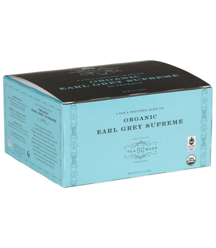 Organic Earl Grey Supreme, Box of 50 Wrapped Teabags