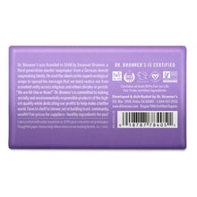 Load image into Gallery viewer, Dr. Bronner&#39;s - Pure-Castile Bar Soap (Lavender, 5 Ounce, 12-Pack) - Made with Organic Oils, For Face, Body &amp; Hair, Gentle &amp; Moisturizing, Biodegradable, Vegan, Cruelty-free, Non-GMO