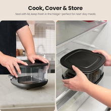 Load image into Gallery viewer, Kismile 5-in-1 Portable Glass Air Fryer, 2.6QT &amp; 4.7QT Dual Glass Containers with Lids, 85% Less Oil, Compact Smart Air Fryer Oven for Deep Roast, Crisp, Keep Warm – Freezer &amp; Dishwasher Safe