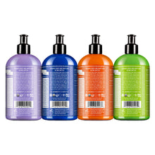 Load image into Gallery viewer, Dr. Bronner&#39;s - Organic Sugar Soap (12 oz Variety Pack) Lavender, Peppermint, Tea Tree, &amp; Lemongrass - Made with Organic Oils, Sugar &amp; Shikakai Powder, 4-in-1 Use: Hands, Body, Face &amp; Hair | 4 Count