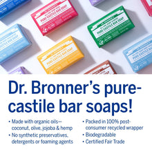 Load image into Gallery viewer, Dr. Bronner&#39;s - Pure-Castile Bar Soap (Lavender, 5 Ounce, 12-Pack) - Made with Organic Oils, For Face, Body &amp; Hair, Gentle &amp; Moisturizing, Biodegradable, Vegan, Cruelty-free, Non-GMO