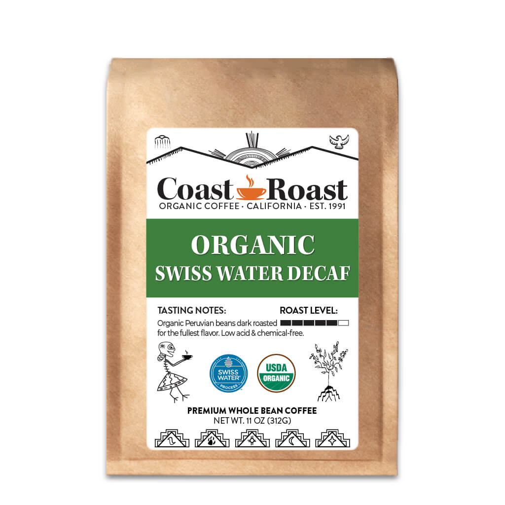 Organic Swiss Water Decaf Whole Bean Coffee