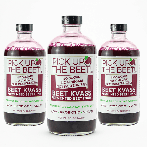 Organic Raw Beet Juice Kvass 3 Pack 16oz Natural Beetroot