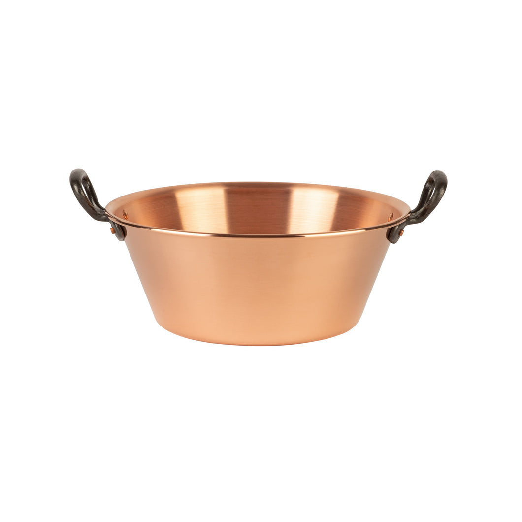 Copper jam pot with cast iron handles, 3.1 qt