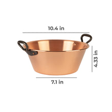 Load image into Gallery viewer, Copper jam pot for induction stoves with cast iron handles, 3.1 qt