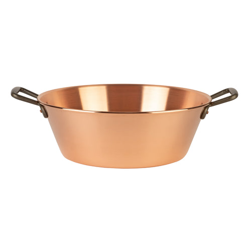 Copper jam pot with cast iron handles, 9.5 qt