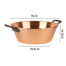 Load image into Gallery viewer, Copper jam pot with cast iron handles, 9.5 qt