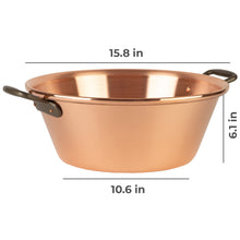 Load image into Gallery viewer, Copper jam pot with cast iron handles, 12.5 qt
