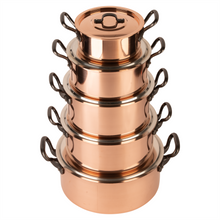 Load image into Gallery viewer, Tinned copper stock pot with lid