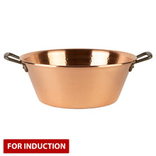 Load image into Gallery viewer, Copper jam pot for induction stoves with cast iron handles, 12.5 qt