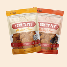 Load image into Gallery viewer, Turkey &amp; Chicken Chip Dog Treat Duo | Single-Ingredient Poultry Treats for Dogs