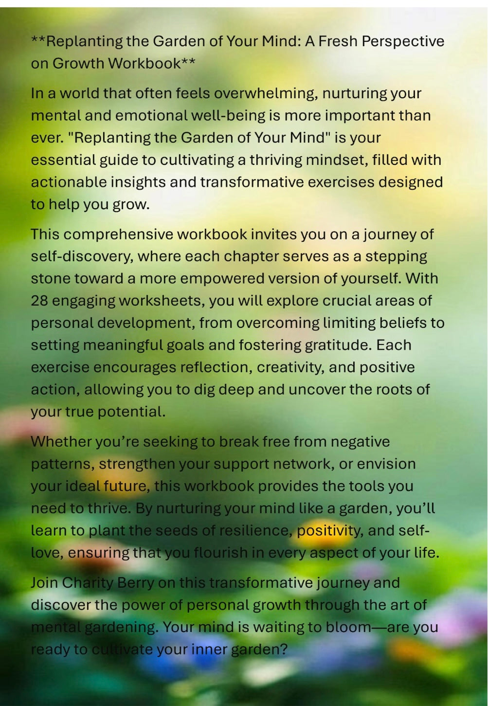 Replanting the Garden of your Mind workbook