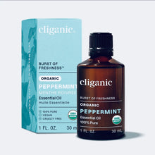 Load image into Gallery viewer, 1 oz organic peppermint essential oil bottle with box (steam distilled)