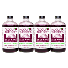Load image into Gallery viewer, 4-Pack Organic Probiotic Raw Beet Juice Kvass 32oz