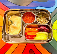 Load image into Gallery viewer, Stainless Steel Snack Rectangle Container Set (Two) for Veggies, Fruit, Chips, Dips and more