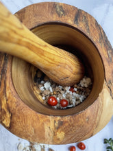 Load image into Gallery viewer, Olive Wood Mortar Pestle Rustic Handmade Kitchen Grinder For Spices