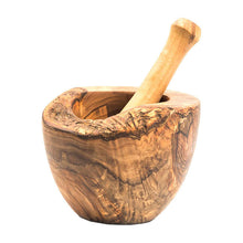 Load image into Gallery viewer, Olive Wood Rustic Mortar and Pestle | Kitchen [Wood] | Kitchen + Metal