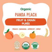 Load image into Gallery viewer, Holle Baby Food Pouches - Organic Fruit &amp; Grain Puree -  Panda Peach