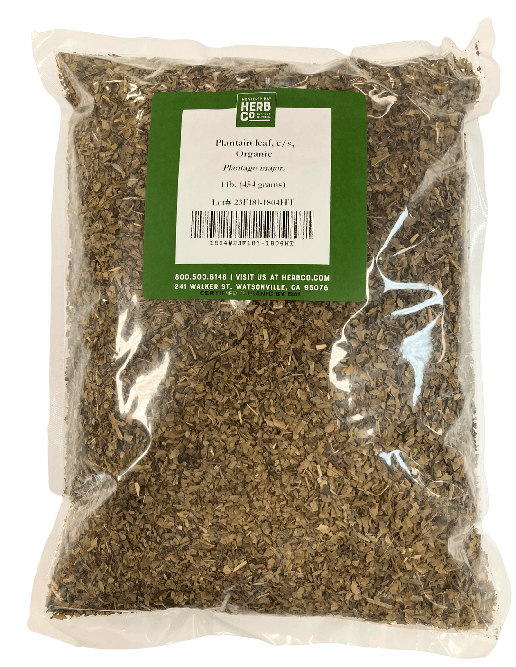 Plantain Leaf, Organic, Cut, Sifted