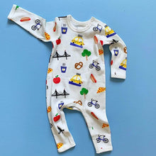 Load image into Gallery viewer, Organic Baby Romper Onesie - New York City All Over Print by Estella
