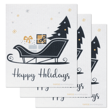 Load image into Gallery viewer, Christmas Sleigh Set of 3 (One of each design) Paper Towel Replacements | Swededishcloths