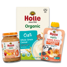 Load image into Gallery viewer, Fruit &amp; Grain Variety Bundle: Panda Peach, Mixed Fruit w/ Muesli Jars, Oat Cereal