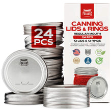 Load image into Gallery viewer, 12 Regular Mouth Canning Lids + 12 Rings