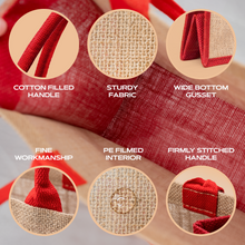 Load image into Gallery viewer, Reusable Burlap Tote Bags – Available in Two Sizes: Small &amp; Medium