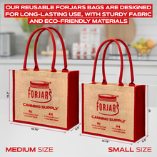 Load image into Gallery viewer, Reusable Burlap Tote Bags – Available in Two Sizes: Small &amp; Medium