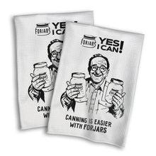 Load image into Gallery viewer, Waffle Towels – White with Printed Patterns (2-Pack)