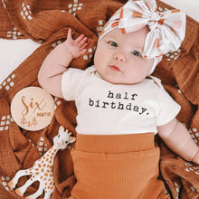 Load image into Gallery viewer, Half Birthday Organic Baby Bodysuit