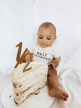 Load image into Gallery viewer, Half Birthday Organic Baby Bodysuit