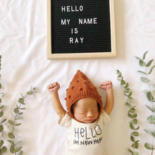 Load image into Gallery viewer, Hello I&#39;m New Here Organic Baby Bodysuit