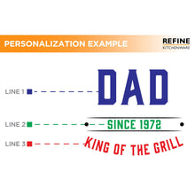 Load image into Gallery viewer, King of the Grill Cutting Board, Personalized Gift For Dad, Custom Grilling Gift For Dad, BBQ Gift For Dad, Custom Cutting Board - USA Made