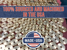 Load image into Gallery viewer, Premium Brass Cutting Board Feet - Set of 4, Includes Non-Slip Pads, and Phillips Screws. 1&quot; Diameter Brass Hardware. 100% Made in the USA