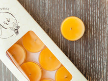 Load image into Gallery viewer, 100% Pure Beeswax Tea light candles with hemp wicks | Set of 10